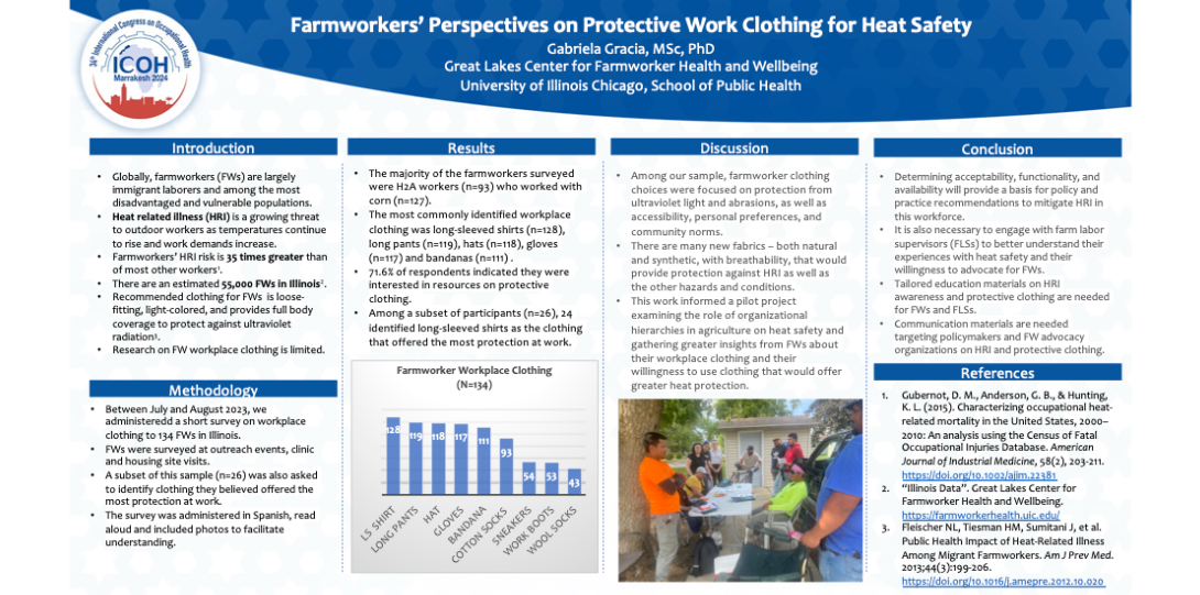 A poster on heat safety work clothing available in PDF format at the link below